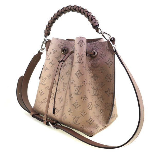 p22 1053 4 Louis Vuitton Muria Mahina Leather Hand Bag Shloulder Bag Beige