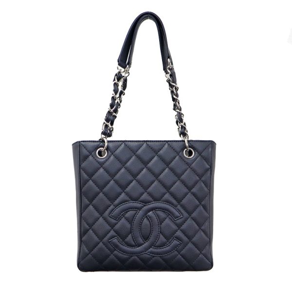 p22 2023 2 Chanel Chain Leather Tote Bag Handbag Black