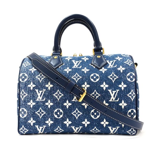 s2402 06 501128tn Louis Vuitton Speedy Bandouliere 25 Monogram Jacquard Denim 2way Shoulder Mini Boston Marine Blue