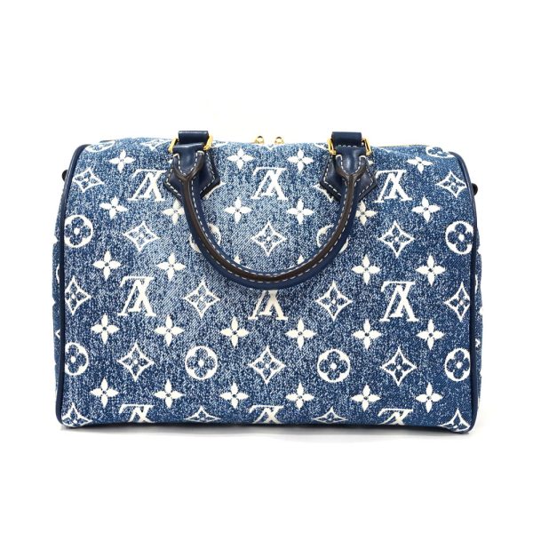 s2402 06 501128tn 01 Louis Vuitton Speedy Bandouliere 25 Monogram Jacquard Denim 2way Shoulder Mini Boston Marine Blue