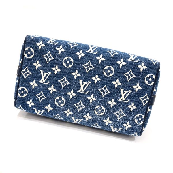 s2402 06 501128tn 02 Louis Vuitton Speedy Bandouliere 25 Monogram Jacquard Denim 2way Shoulder Mini Boston Marine Blue