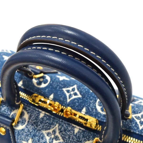 s2402 06 501128tn 05 Louis Vuitton Speedy Bandouliere 25 Monogram Jacquard Denim 2way Shoulder Mini Boston Marine Blue