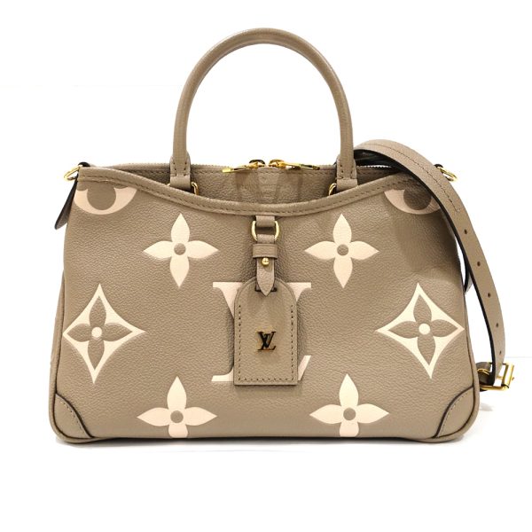 s2402 06 501374tn Louis Vuitton Monogram Empreinte Trianon PM Leather 2way Shoulder Handbag Crème