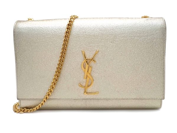 s24120tjno16 01 Saint Laurent Leather Metallic Gold x GD Hardware Kate Medium Shoulder Bag