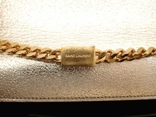 s24120tjno16 11 Saint Laurent Leather Metallic Gold x GD Hardware Kate Medium Shoulder Bag