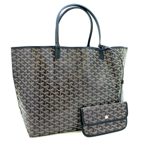 saintlouis gm 01 01 GOYARD Tote Bag SAINT LOUIS GM Coated Canvas Leather Black