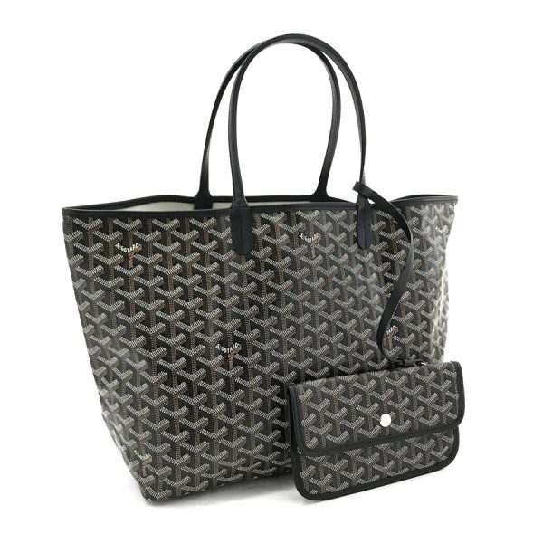 saintlouis pm 01 01 GOYARD Tote Bag SAINT LOUIS PM Coated Canvas Leather Black