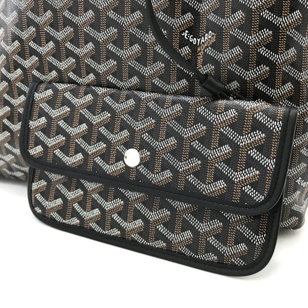 saintlouis pm 01 06 GOYARD Tote Bag SAINT LOUIS PM Coated Canvas Leather Black