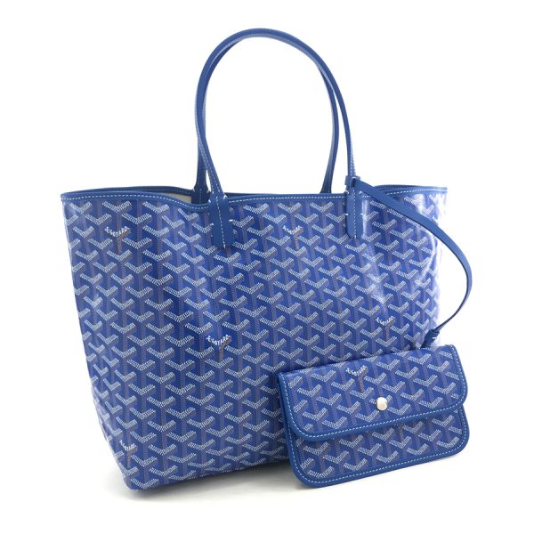 saintlouis pm 10 01 GOYARD Tote Bag Saint Louis PM Coated Canvas Leather Blue Clair