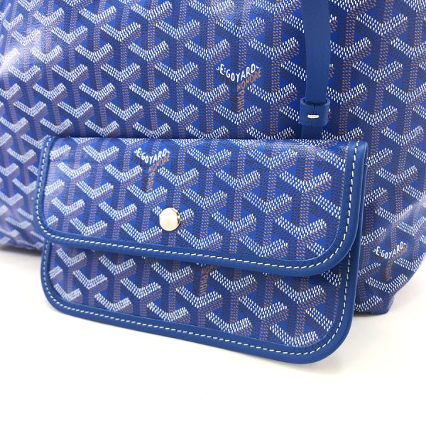 saintlouis pm 10 06 GOYARD Tote Bag Saint Louis PM Coated Canvas Leather Blue Clair