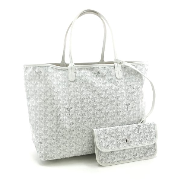 saintlouis pm 50 01 GOYARD Tote Bag Saint Louis PM Coated Canvas Leather White Blank