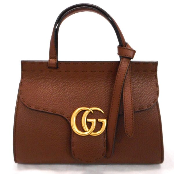 th867591 2 Gucci 2WAY GG Marmont Hand Shoulder bag Brown