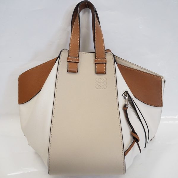 th960721 3 Loewe Hammock 2Way Genuine Leather Shoulder Bag White