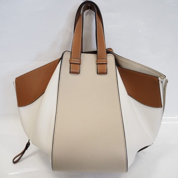 th960721 4 Loewe Hammock 2Way Genuine Leather Shoulder Bag White