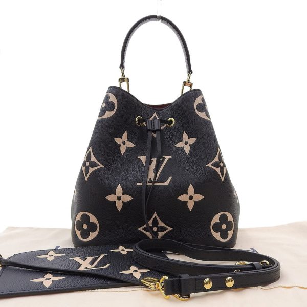 tkh21b0712016 1 Louis Vuitton Monogram Empreinte NeoNoe MM Shoulder Beige Black