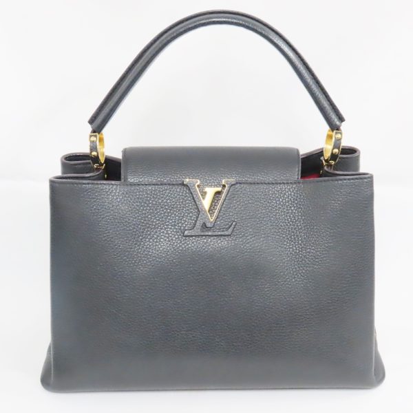 ts265811 2 Louis Vuitton leather Parnassus Capucines MM Handbag Black