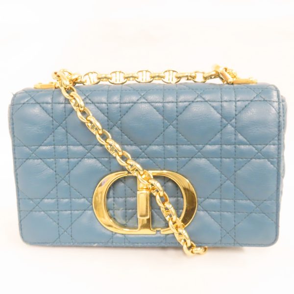 ts466961 3 Dior Caro Small Cannage Calfskin Shoulder Bag Blue green