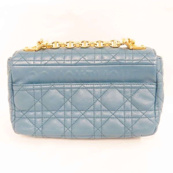 ts466961 5 Dior Caro Small Cannage Calfskin Shoulder Bag Blue green