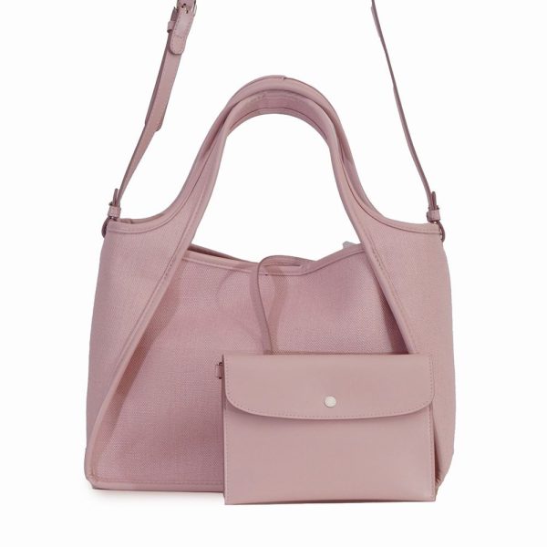 000000006971 3 Stella McCartney Large Capacity Shoulder Bag Sustainability Pink