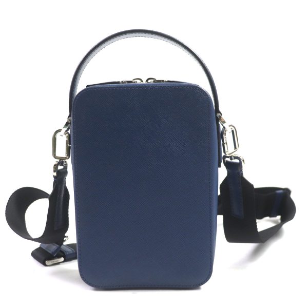 00006735 3 Prada Shoulder Bag Saffiano Leather Navy