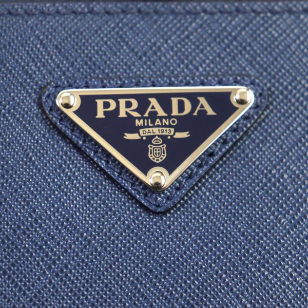 00006735 7 Prada Shoulder Bag Saffiano Leather Navy