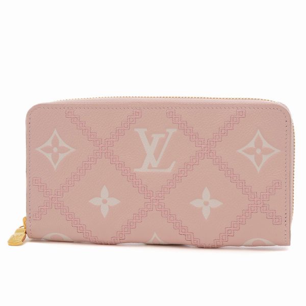 005079193 1 Louis Vuitton Empreinte Broderie Zippy Wallet Pink