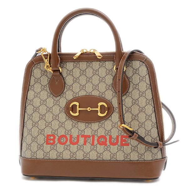 005157747 1 Gucci GG Supreme Horsebit Boutique 2way Bag Brown