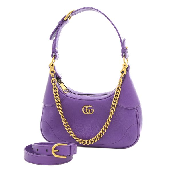 005192427 1 Gucci Aphrodite Small Shoulder Bag Leather Purple