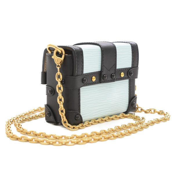 005196784 2 Louis Vuitton Trunk Chain Shoulder Bag Blue Black