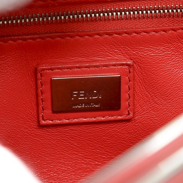 005211951 6 Fendi Peekaboo Mini 2way Bag Red Silver Hardware