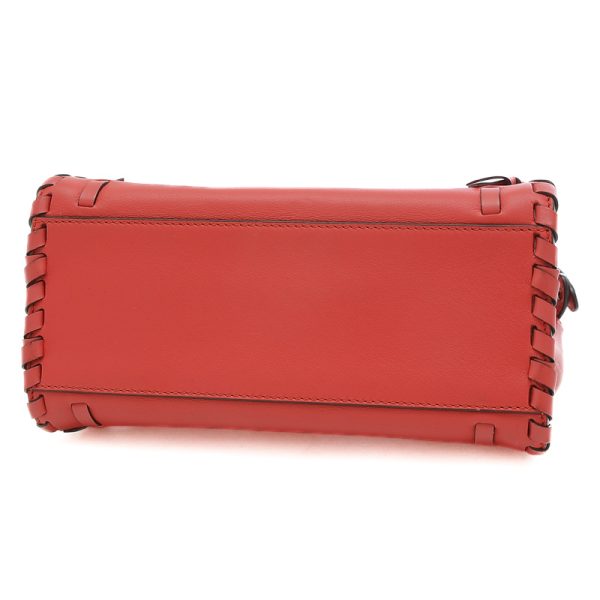 005211951 7 Fendi Peekaboo Mini 2way Bag Red Silver Hardware