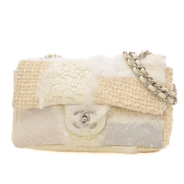 005212828 1 Chanel Patchwork W Chain Shoulder Bag White