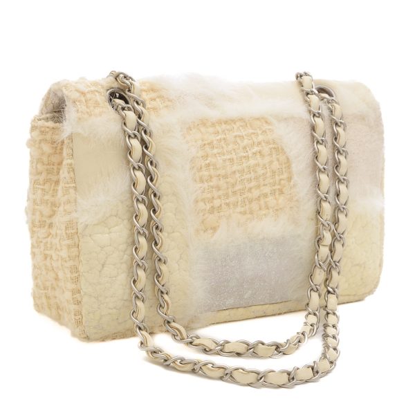 005212828 2 Chanel Patchwork W Chain Shoulder Bag White