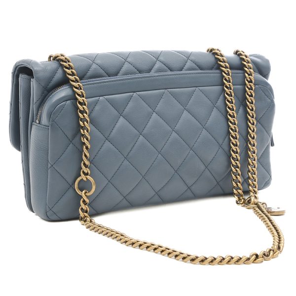 005217571 2 Chanel Matelasse Coin Charm Shoulder Bag Blue