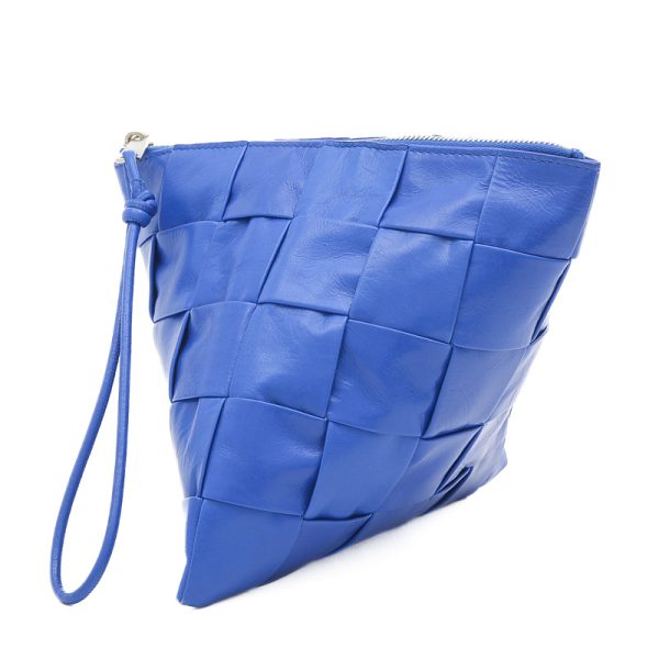 005219179 1 Bottega Veneta Maxi Pyramid Pouch Bag Cobalt