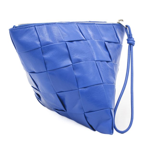 005219179 2 Bottega Veneta Maxi Pyramid Pouch Bag Cobalt