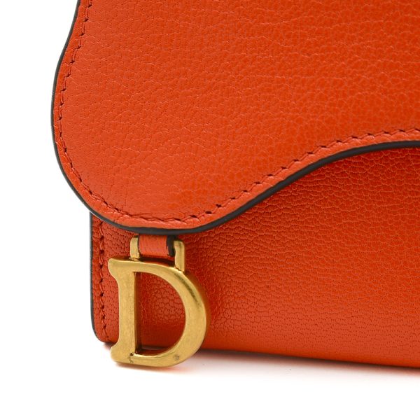 005221103 3 Dior Saddle Lotus Trifold Wallet Leather Orange