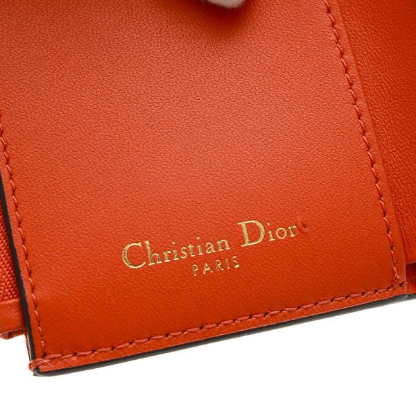 005221103 5 Dior Saddle Lotus Trifold Wallet Leather Orange