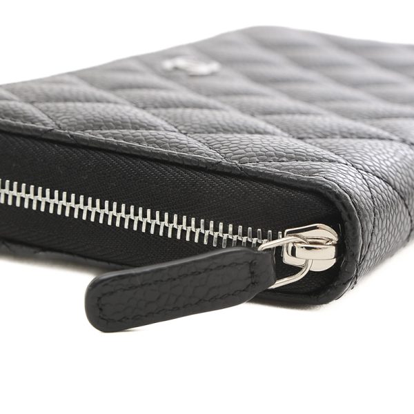 005229246 4 Chanel Matelasse Round Zipper Long Wallet Black