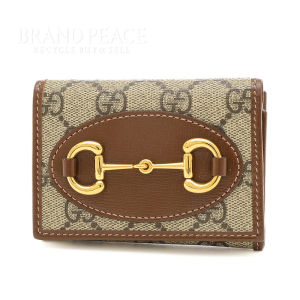 Gucci Horsebit Compact Wallet Trifold Brown