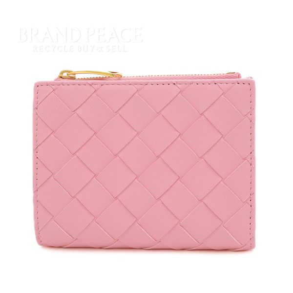 005231041 1w Bottega Veneta Intrecciato Compact Wallet Pink