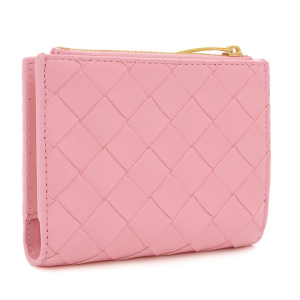 005231041 2 Bottega Veneta Intrecciato Compact Wallet Pink