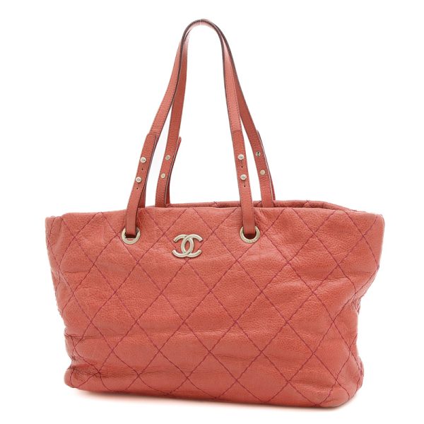 005232697 1 Chanel Matelasse On the Road Tote Bag Leather Pink