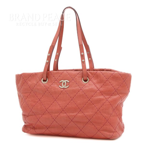 005232697 1w Chanel Matelasse On the Road Tote Bag Leather Pink