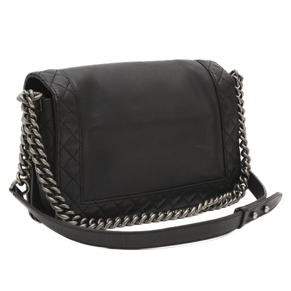 005233090 2 Chanel Chain Shoulder Bag Calf Black