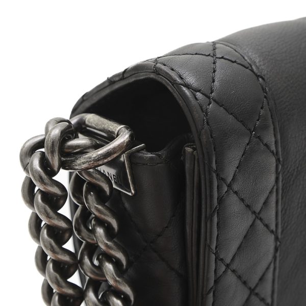 005233090 5 Chanel Chain Shoulder Bag Calf Black