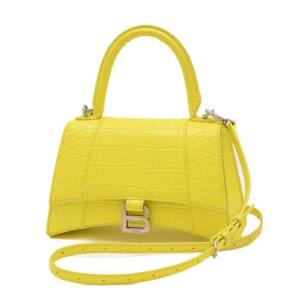 005233359 1 Balenciaga Hourglass Small 2way Handbag Yellow