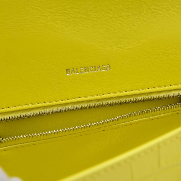 005233359 7 Balenciaga Hourglass Small 2way Handbag Yellow