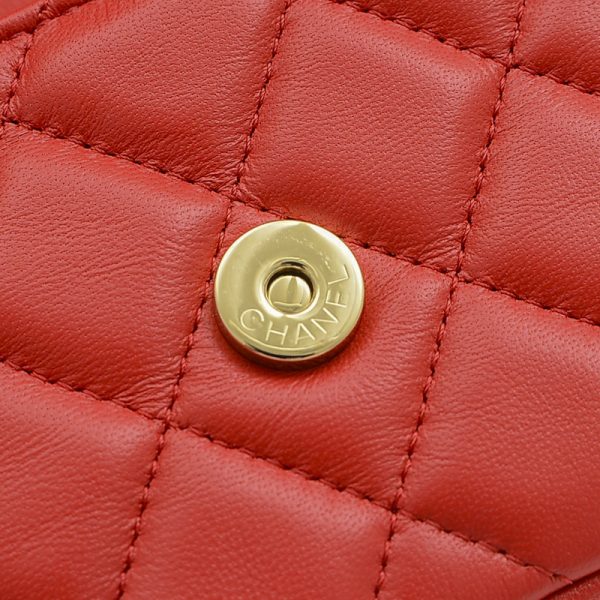 005233830 5 Chanel Matelasse Phone Case Chain Wallet Red