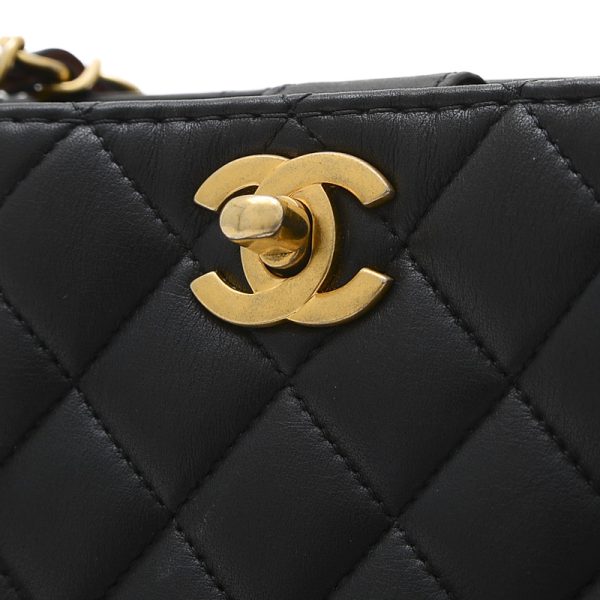 005234509 4 Chanel Matelasse Chain Shoulder Lambskin Black Brown